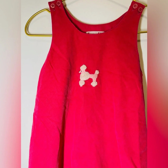Jeanine Johnsen Pink Corduroy Dress Poodle Embroidery - Picture 4 of 6